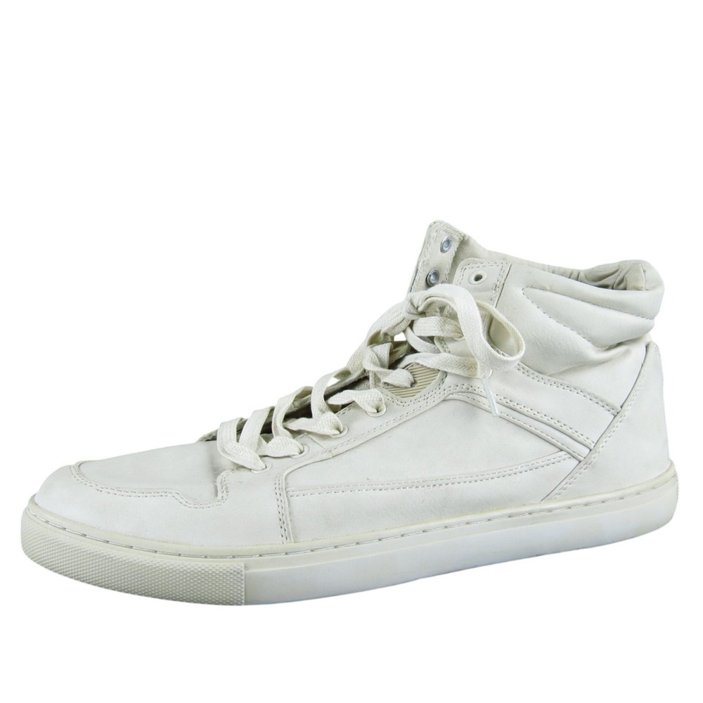 ASOS Men Hi Top Sneaker Off White Synthetic Size 11 Medium‎  Used 2025